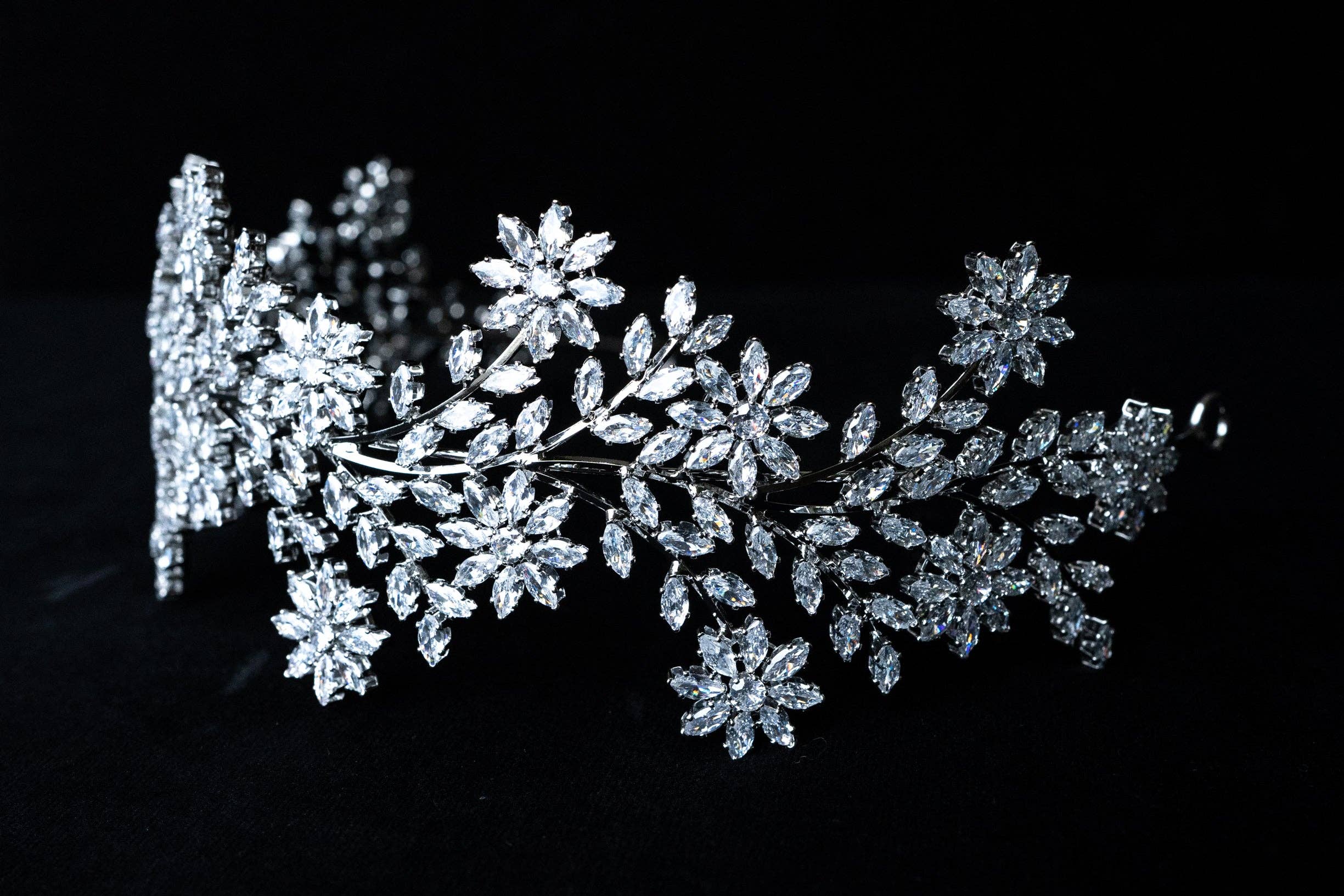 Brides and Belts - Wholesale Tiara - Women's - Irina Cubic Zirconia Silver Wedding Tiara2