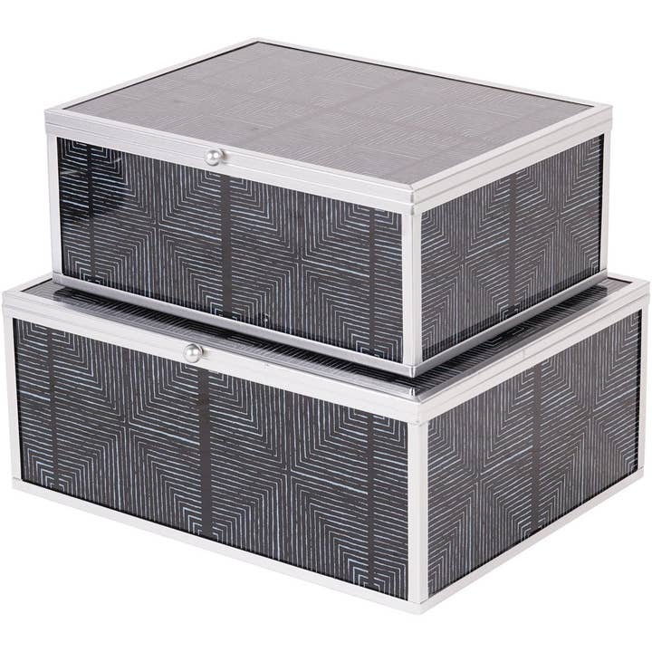 Set di 2 scatole con motivo a quadrati per la vendita all'ingrosso da parte di The Libra Company