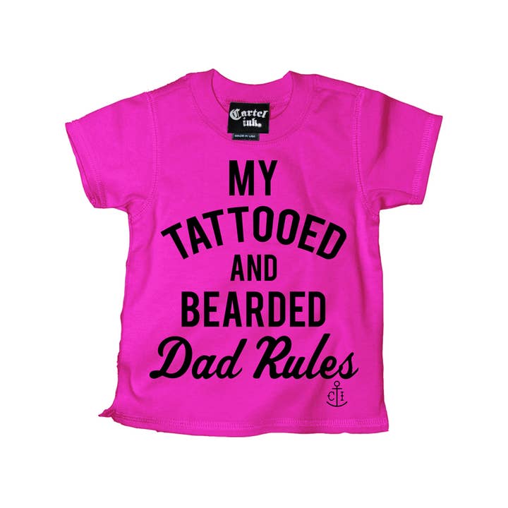 1182-PINK BLACK | Reglas de mi padre tatuado y barbudo para venta al por mayor de Cartel Ink