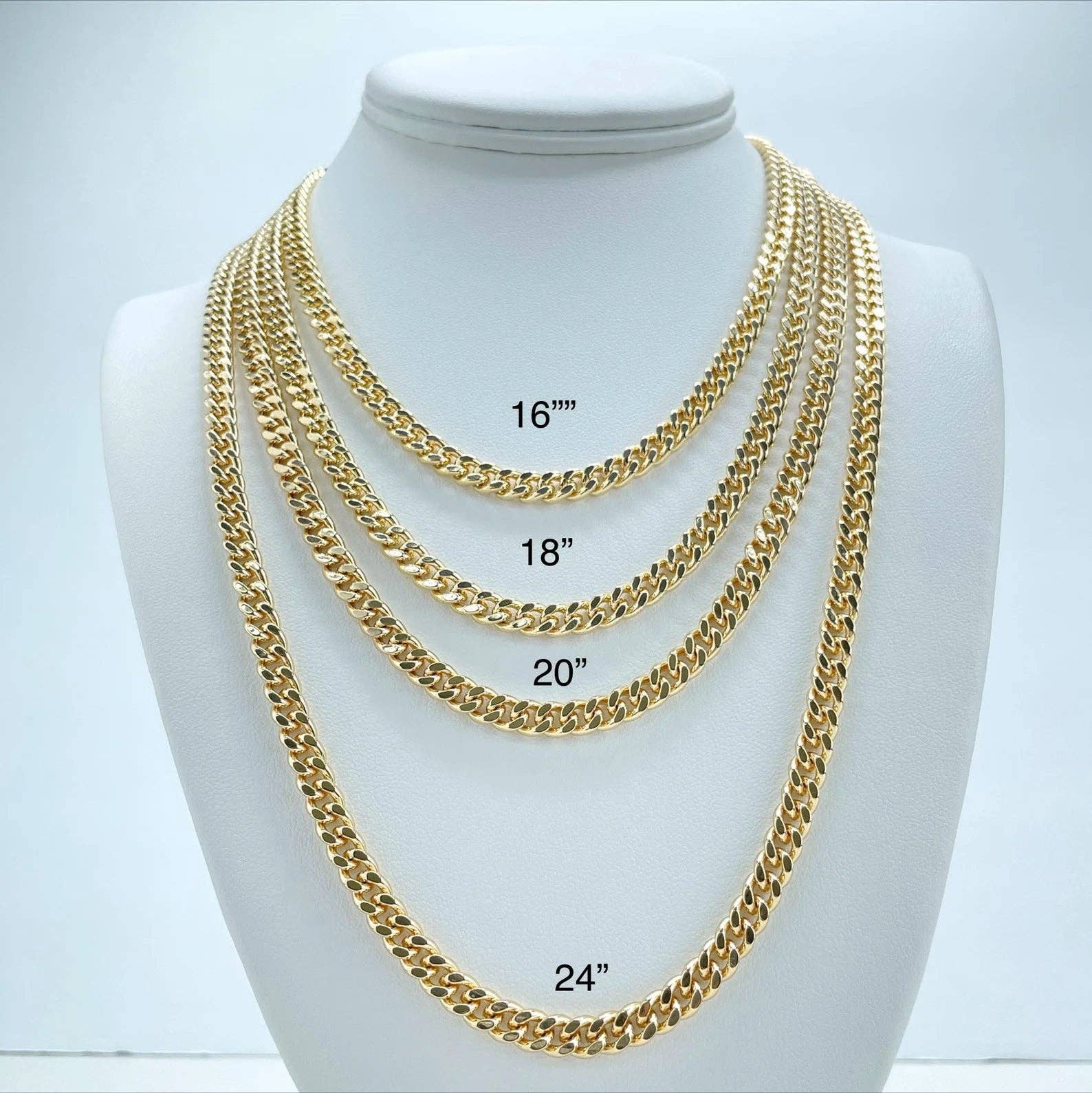 Luxus Accessories – wholesale Link & chain necklace – 18k Gold Filled Cuban Link Unisex Curb Link Chain1