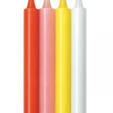 Slow Burn Flame - Wholesale Tapered Candle/Candlestick - The " I Like Wax " 9 Warm Drip Candles Pastel 4pk1