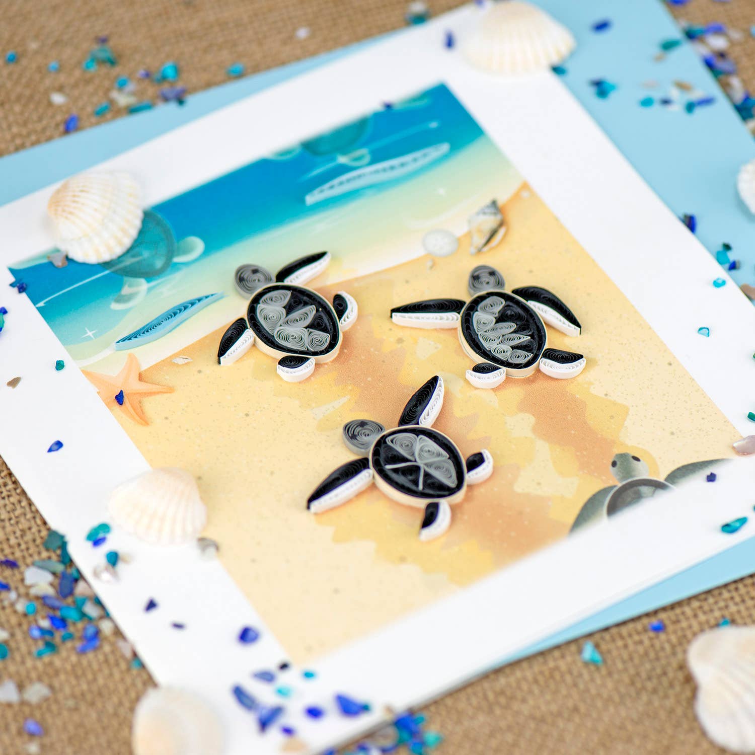 Quilling Card - Wholesale Everyday Greeting Card - Sea Turtle Hatchlings2
