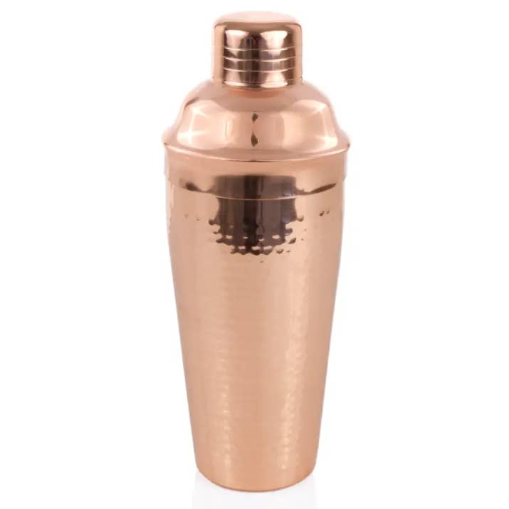 Twine - Wholesale Cocktail Shaker - Hammered Copper-Plated Stainless Steel Cocktail Shaker