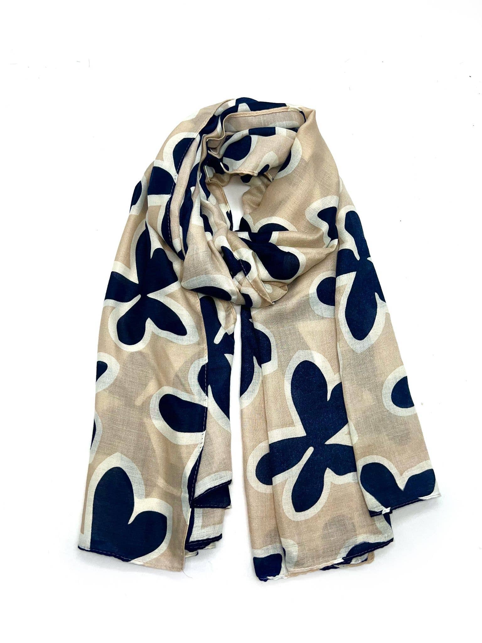 LINETA - Wholesale Scarf - Women's - HH-291 Scarf with large flower print pattern6