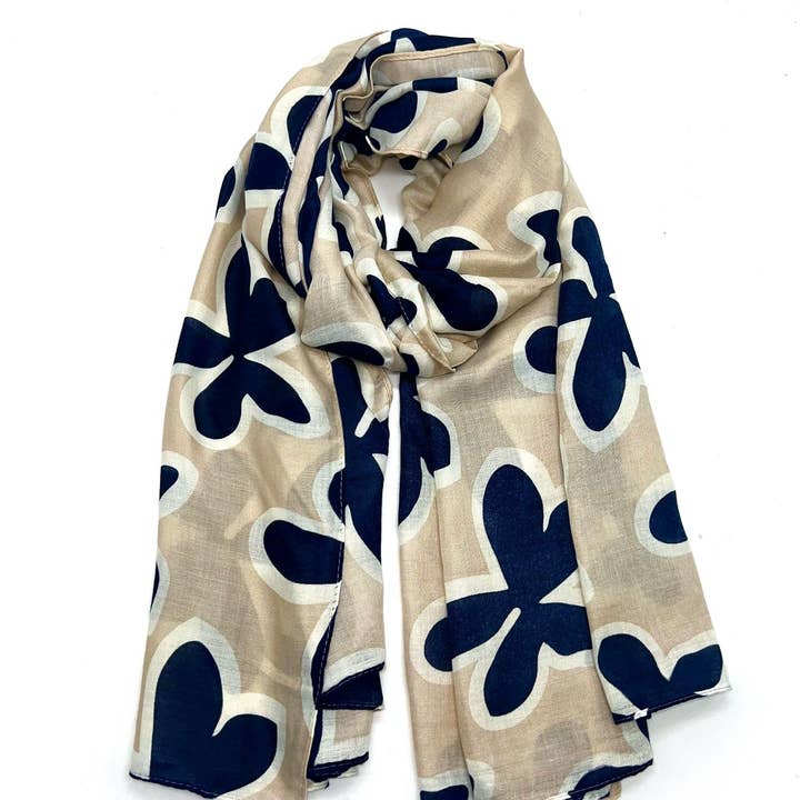 LINETA - Wholesale Scarf - Women's - HH-291 Scarf with large flower print pattern6