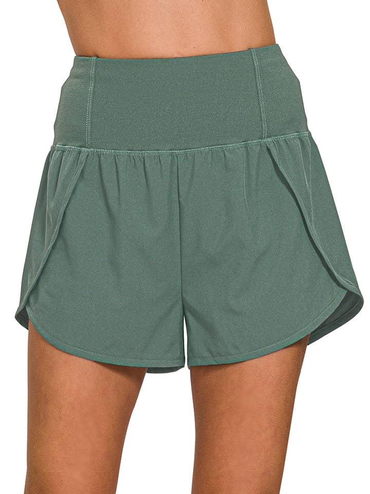 42POPS - Wholesale Shorts - Women's - ",,...._ High Waisted Zippered Back Pocket Running Shorts