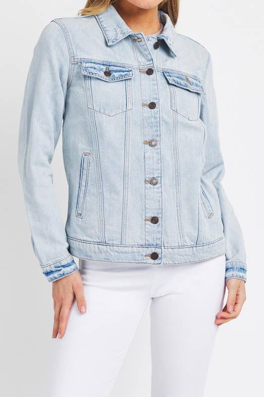 Super Light Denim 1258J-1SLTD-Oversized Button Down Classic Jean Jacket for wholesale on Faire3
