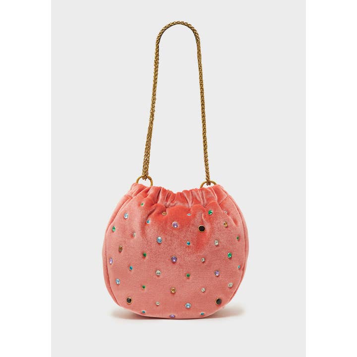 NALI' - Wholesale Crossbody bag – Women's - PENNY BLACK BUCKET BAG WITH STONES - N574