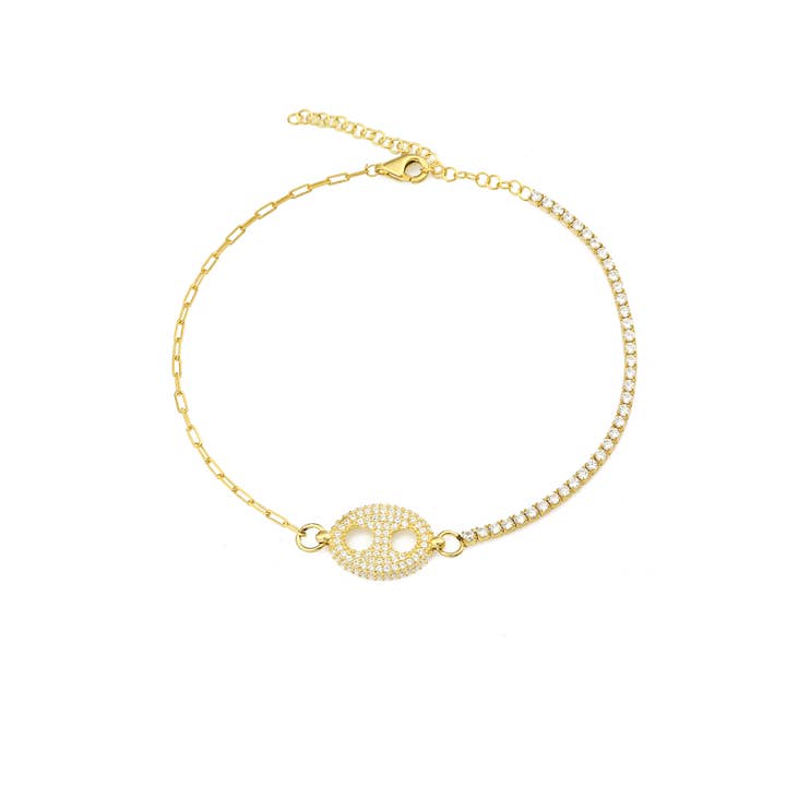 Gold Plated 925 Sterling Silver Anklet for wholesale by Azuris Silver