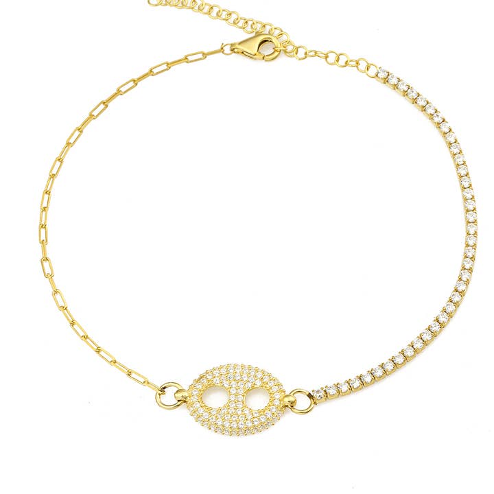 Gold Plated 925 Sterling Silver Anklet for wholesale by Azuris Silver