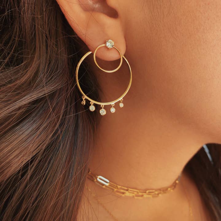 Gold Dangle Versatile Hoops for wholesale by Kimiya Designs