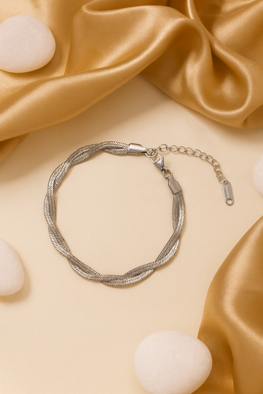 Gemscape UK - Vente Bracelets maillon et chaîne - Bracelet Chaîne Serpent Argent Torsadé pour Femme – Ajustable8