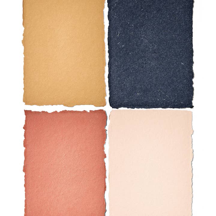 NOUVEL ÉTÉ - Wholesale Stationery/Notecard Set - 5 handmade papers & envelopes, terrazzo, pink