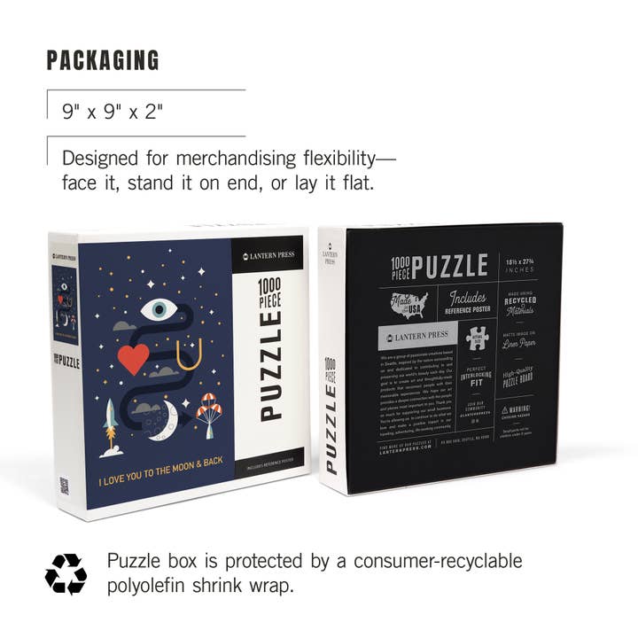 Lantern Press - Wholesale Puzzle - Adult - 1000 PIECE PUZZLE I Love You To The Moon And Back7