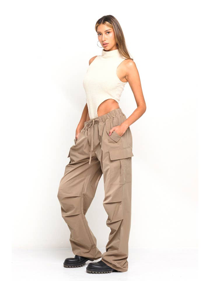 No Vacancy - Wholesale Pants - Women's - New wide legs parachute cargo pants10