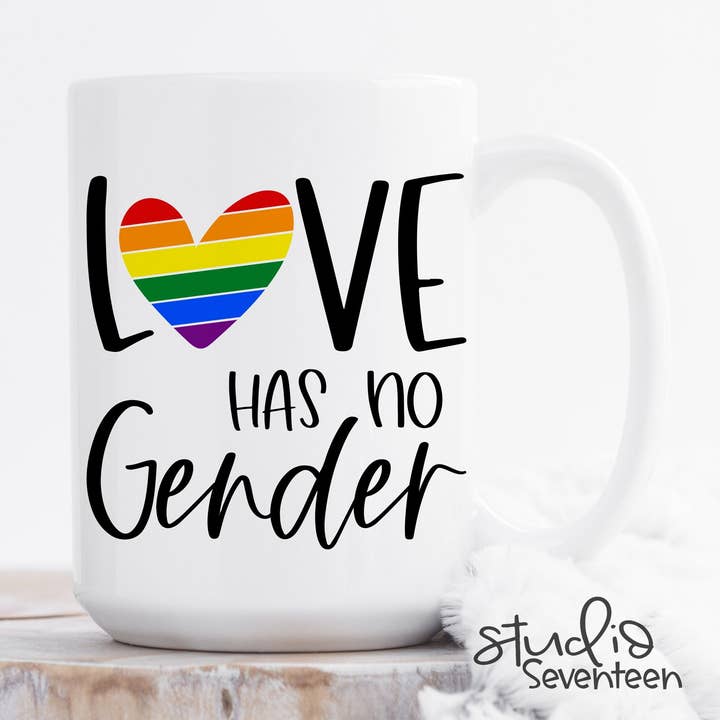 Love has no Gender Coffee Mug for Pride Month for wholesale by Studio Seventeen
