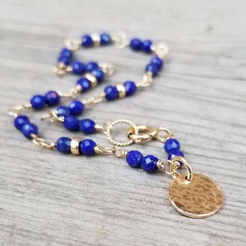 Lapis Lazuli Empress Bracelet - 14k Gold Filled for wholesale by Kuriosities