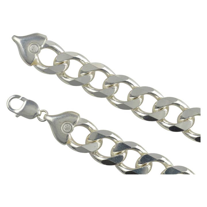 Collier Chaîne Gourmette en Argent Sterling 450 16mm Italien Solide .925 Bijoux pour Hommes pour la vente par Select Lines