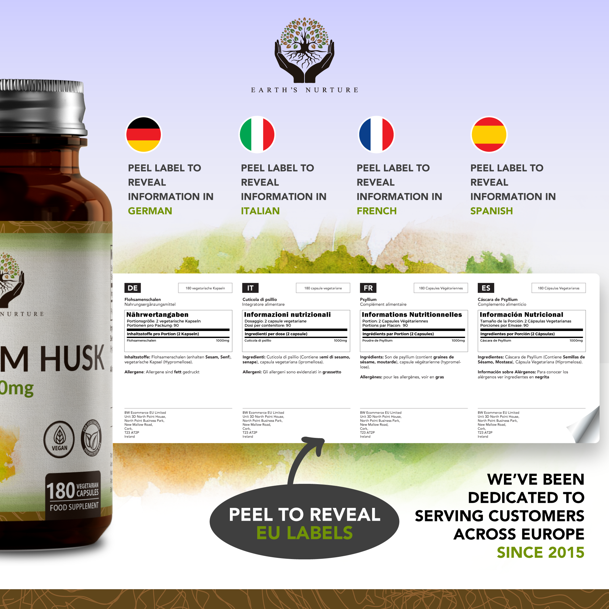 Focus Supplements - Wholesale Oral Supplement/Vitamin - Psyllium Husk (500mg) 180 Capsules2