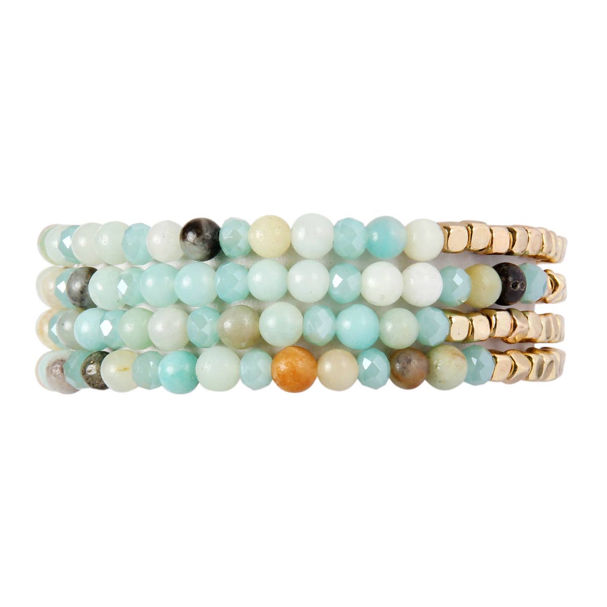 MYS Wholesale Inc - Wholesale Beaded Bracelet - Brass, Stone, Glass Four Set Beads Bracelet8