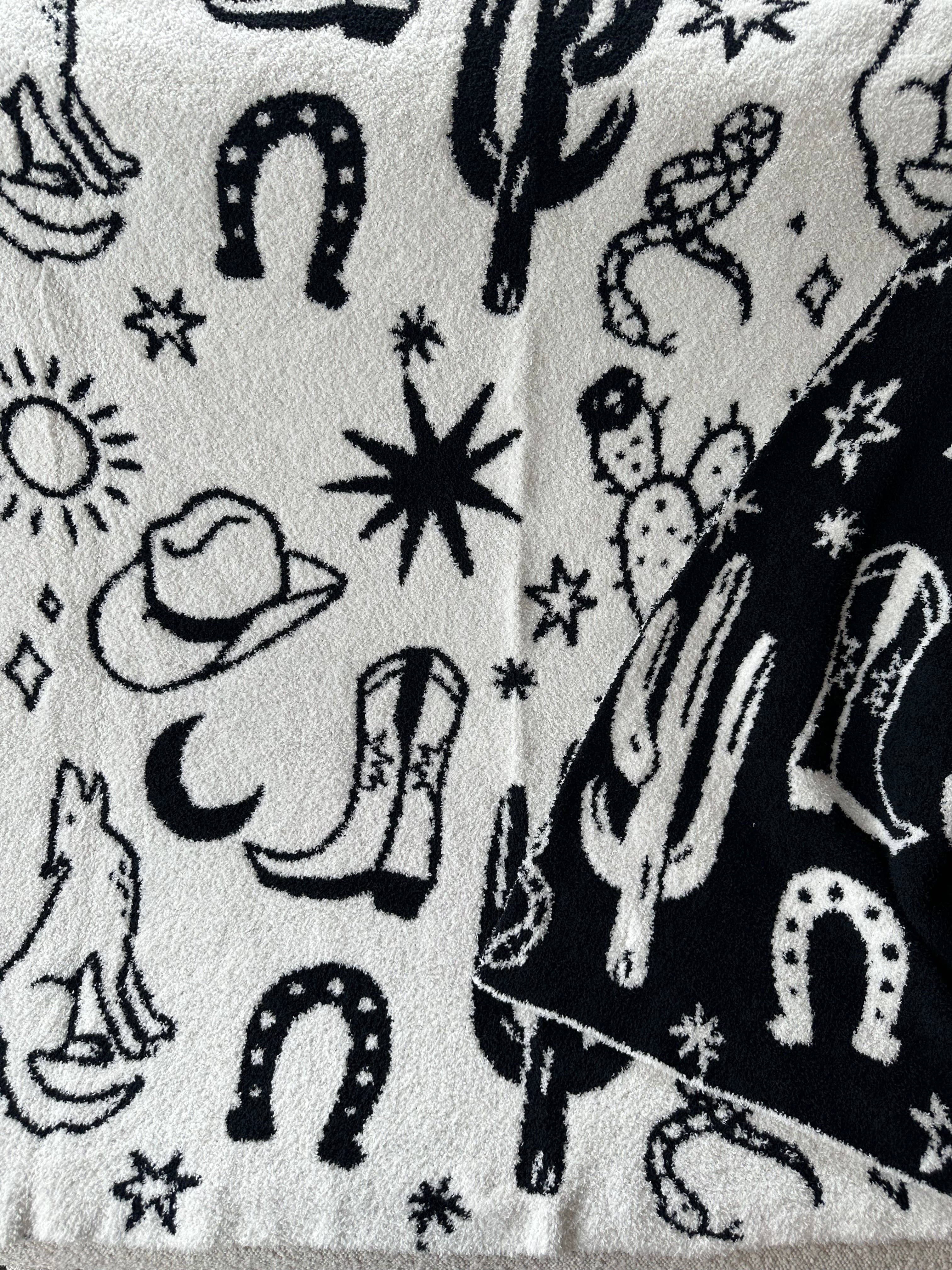 Sort/creme Baby Western Luxe Tæppe for engroshandel på Faire2