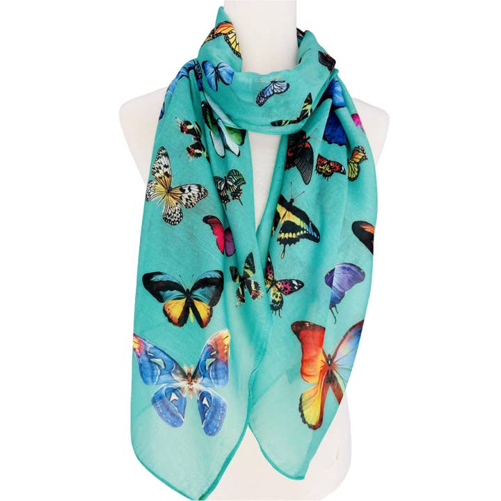 JC Sunny Fashion - Wholesale Scarf - Women's - 4 Colors--JC Signature Multicolor Butterfly Scarf