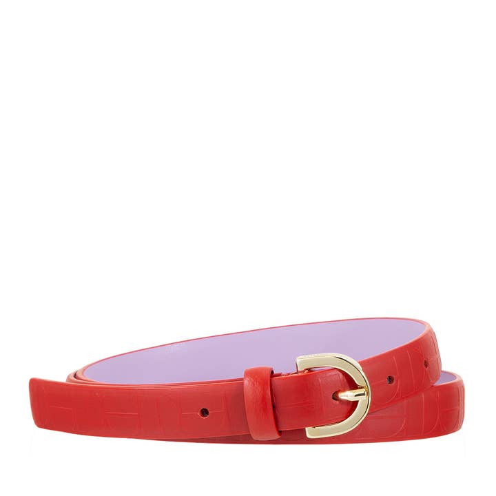dudu - Wholesale Belt - Women's - Dudu Thin Skinny Belt For Womens Stamped Red