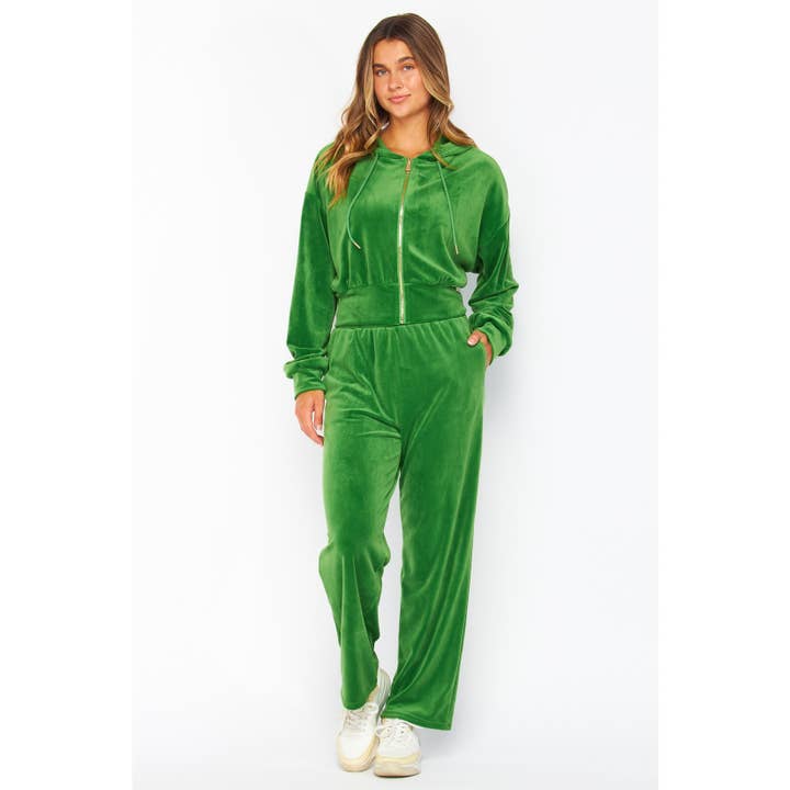 HiteJeans - Wholesale Lounge set – Women's - VELOUR ZIP UP HOODIE PANTS SET25