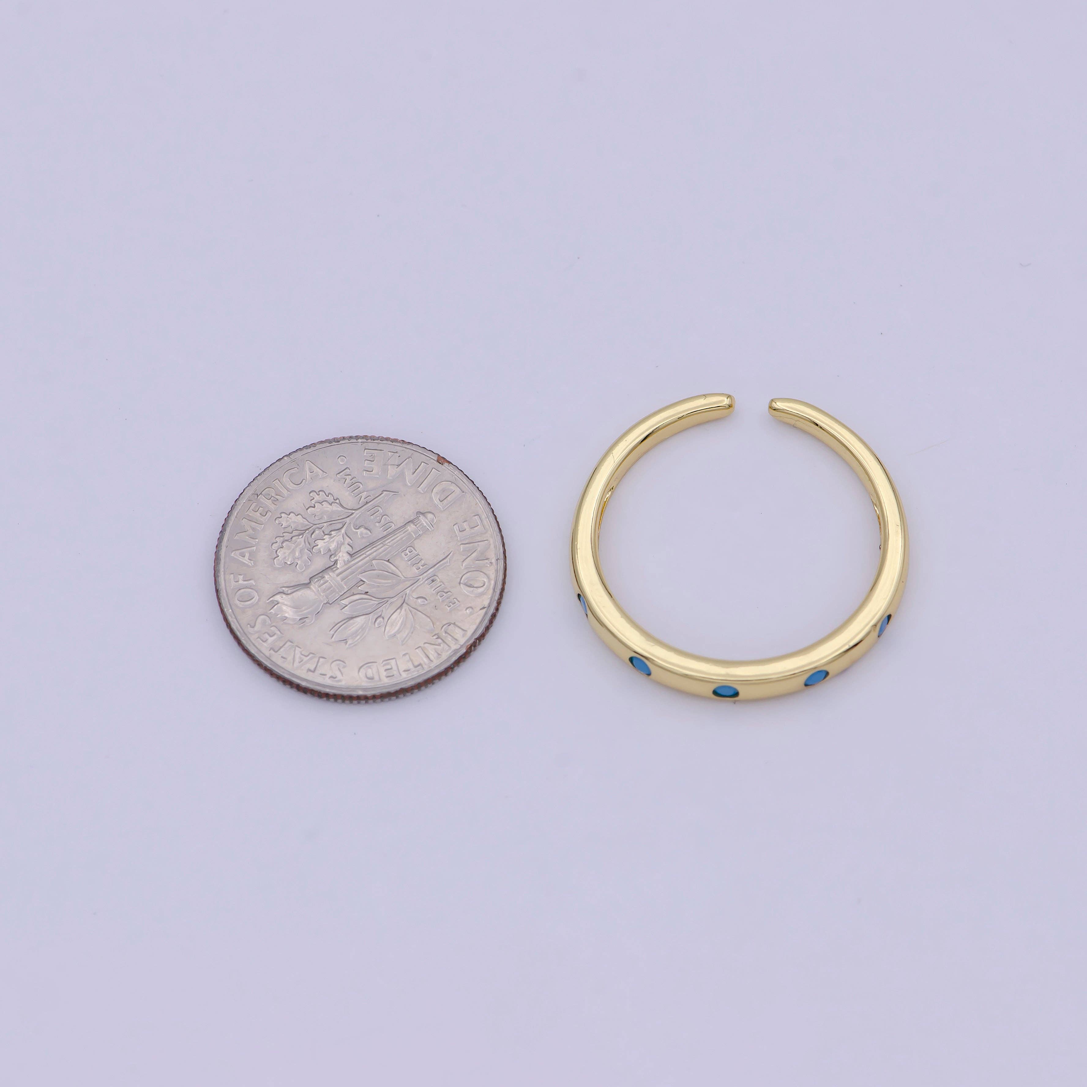 Aim Eternal - Wholesale Band/Stacked Ring - Dainty CZ Gold Stacking Ring U485~U4891