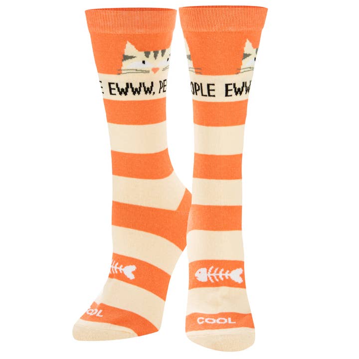 Cool Socks - Wholesale Socks - Women's - Eww People Cats - Womens Crew Folded