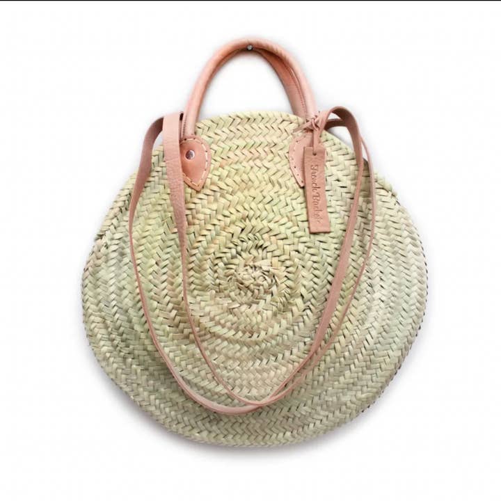 French Baskets - Vendita all'ingrosso Borsa da spiaggia - La migliore borsa rotonda in paglia French Baskets Tote Handbags 2 in pelle1