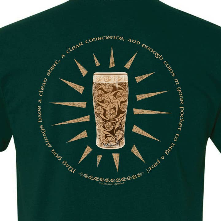 Celtic Pint Shirt - Irish Stout Beer Design, Drinking for wholesale by Charleston Apparel
