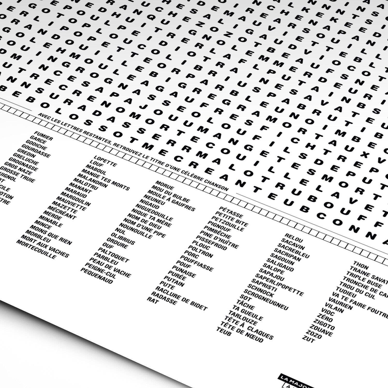 La Majorette à Moustache - Wholesale Poster - Poster Compilation of Swear Words and Insults - 50x70 cm3