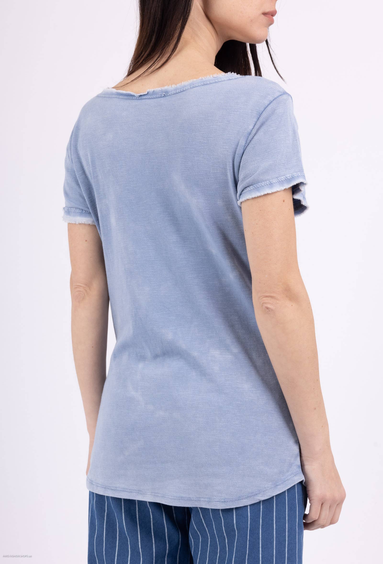 Pépouz' Paris - Wholesale T-Shirt - Women's - Washed cotton short-sleeve T-shirt PT250422