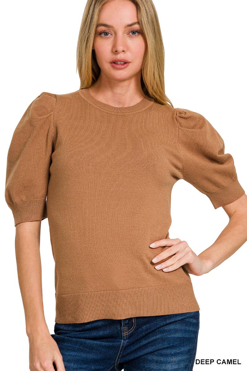 42POPS – Engroshandel Pullover - Dame – ,,.SI-25003 Viskosepufkortærmet Sweater3