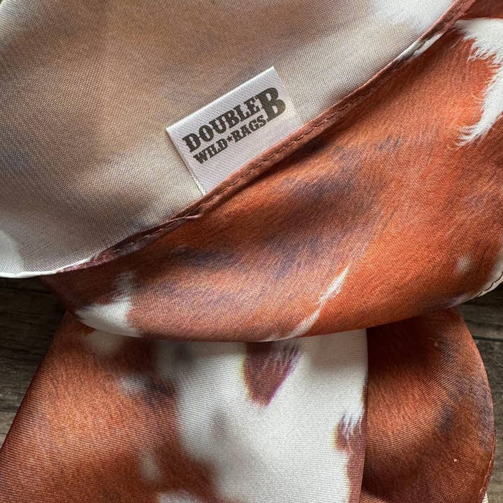Double B Wild Rags - Venta al por mayor Bandana - Mujer - Pañuelo de Cuello Vaquero Occidental de Piel de Vaca Longhorn Rojo por Double B Wild Rags4