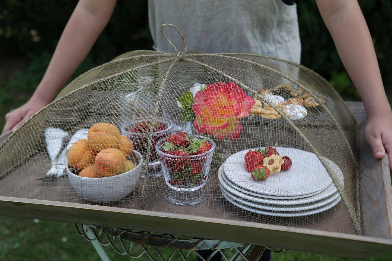 Fiorirà un giardino - Wholesale Outdoor Ornament/Decor - Maxi Food Cover in Abaca Linen (6) 48 x 66 H25 cm2