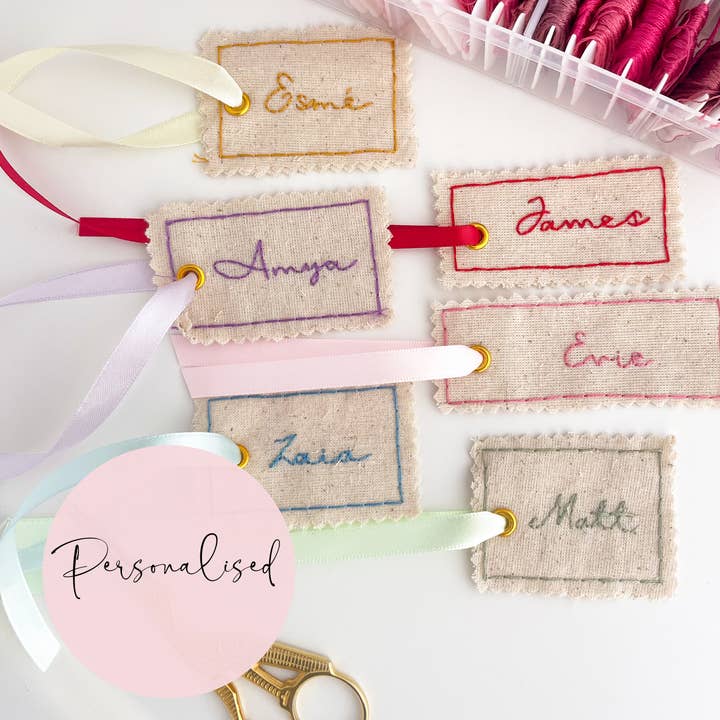 Embroidered Present Tags for wholesale by Stitch Ambition