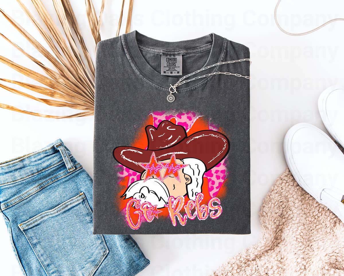 Blazing Oaks Clothing Company - Wholesale T-Shirt (Graphic) - Women's - Preppy Go Rebels Short Sleeve Shirt