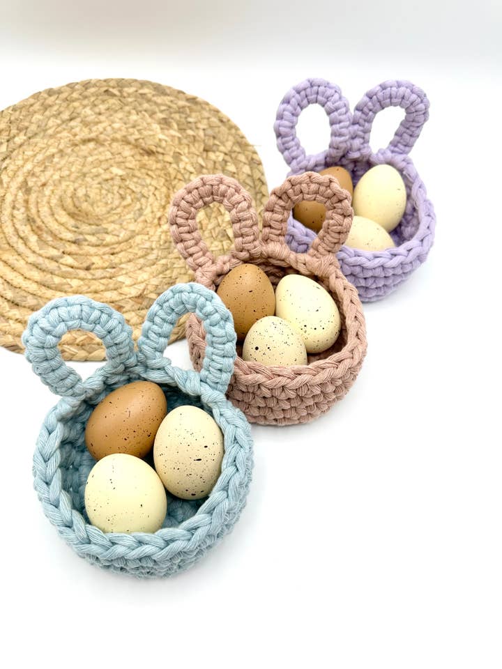 Crochet Easter Basket | Trinket Easter Basket | Easter for wholesale by Lilly Bird Crochet