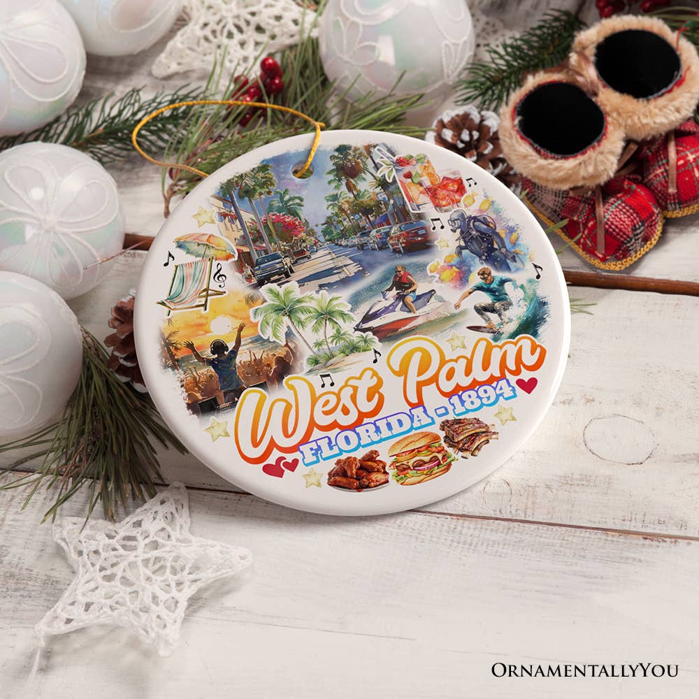 OrnamentallyYou – wholesale Ornament – West Palm Beach Florida Ornament, Artistic Paradise Souvenir6