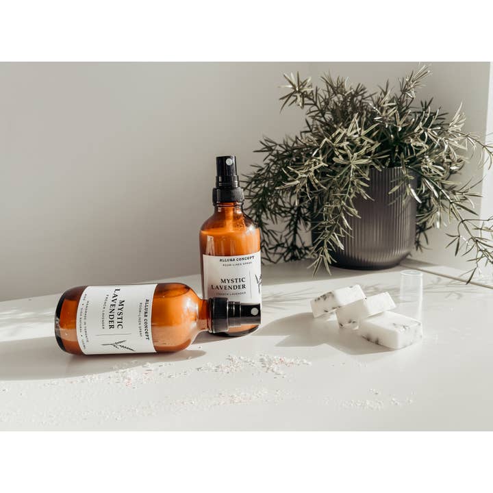 Allura Concept – Großhandel Raum- & Wäschespray – Lavendel-Raumspray — Leinenspray — Kissenspray — 4oz Bernstein