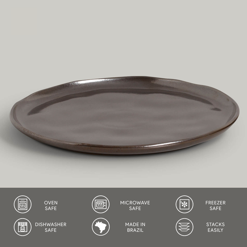 Porto Brasil - Wholesale Dinner Plate - Bio Stoneware Metallica Dinner Plate, 10.8"2