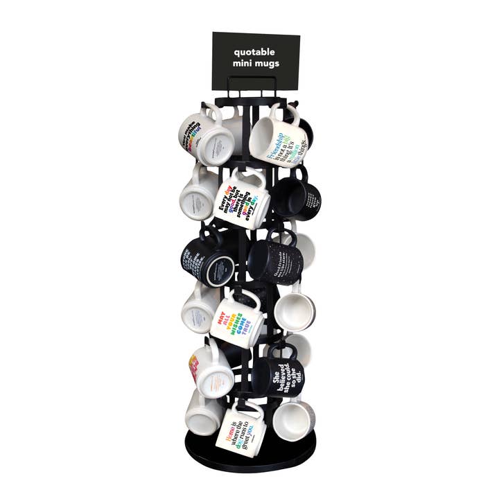 Displays - R05E - Mini Mugs Tabletop Spinner for wholesale by Quotable
