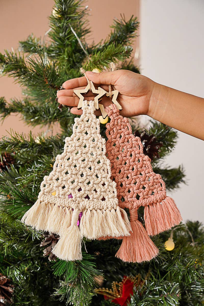 BeanDaikon - Wholesale Christmas Decoration - Macrame Christmas Tree Wall Hanging - X054