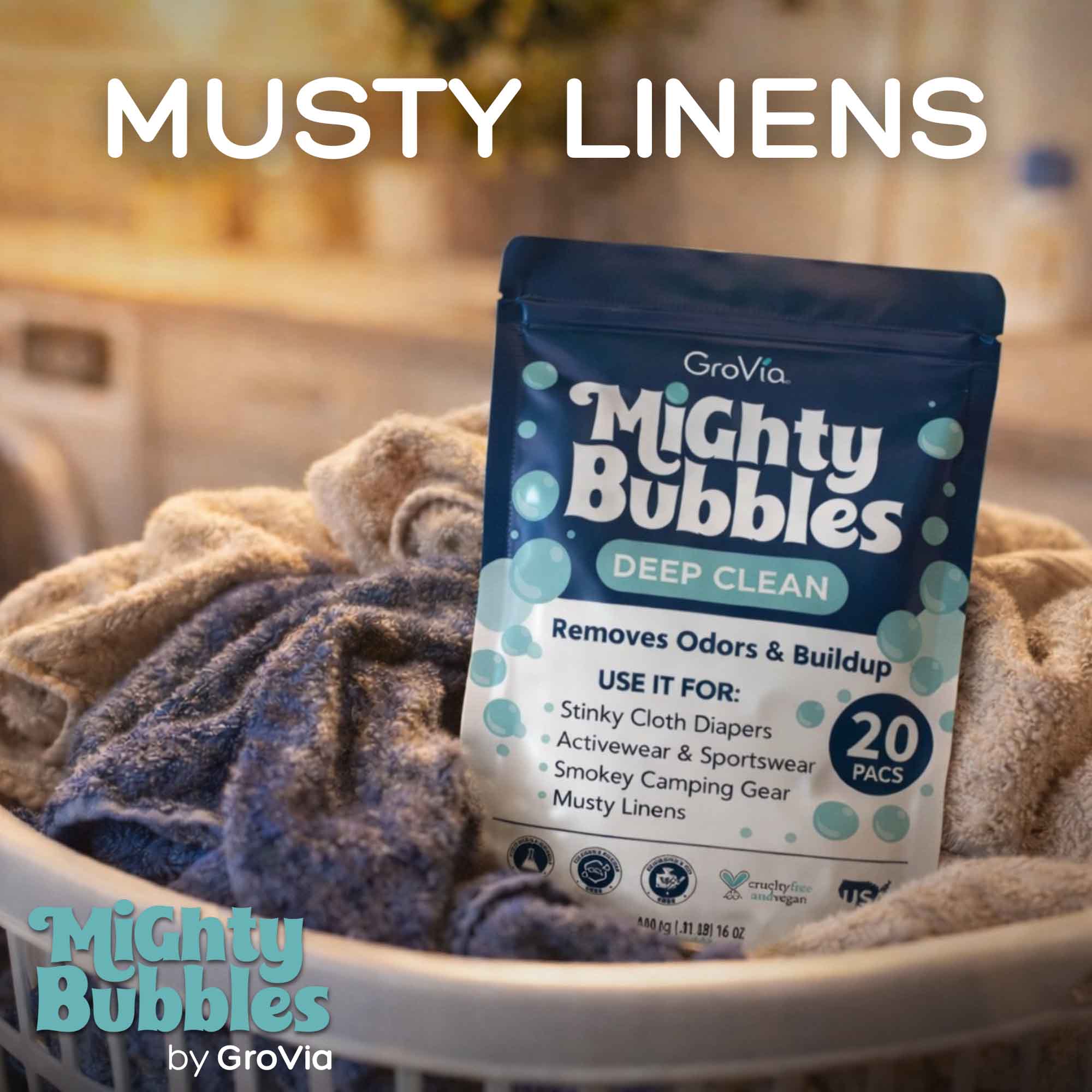 GroVia Modern Diapers - Wholesale Laundry Detergent Powder/Pods - Mighty Bubbles Laundry Treatment 20 count8