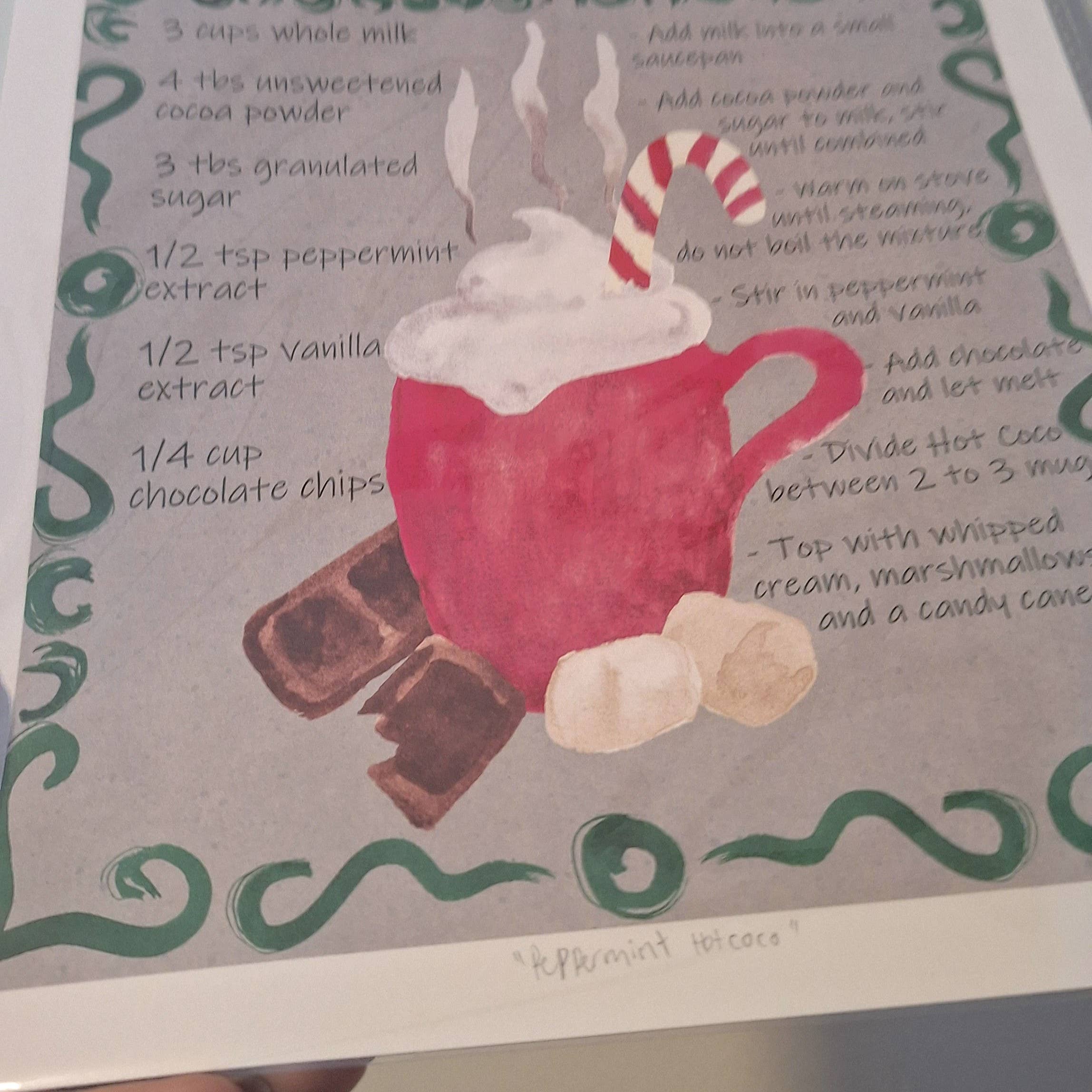 Gen Aumonier Art - Wholesale Art Print - Peppermint Hot Coco 8x10 Inch Signed Holiday Art Print4