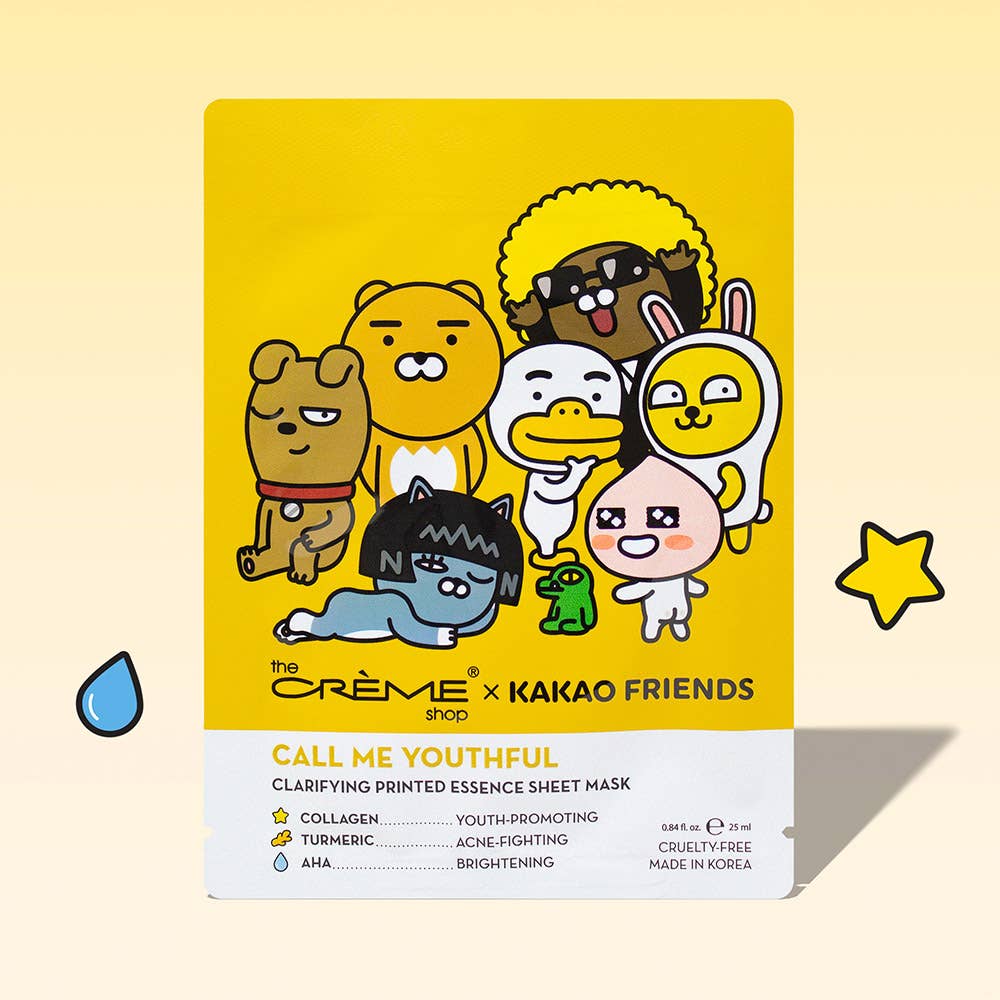 Sensibling Corp. - Vente Masque pour le visage - KAKAO FRIENDS CALL ME YOUTHFUL Masque tissu visage à essence imprimé0