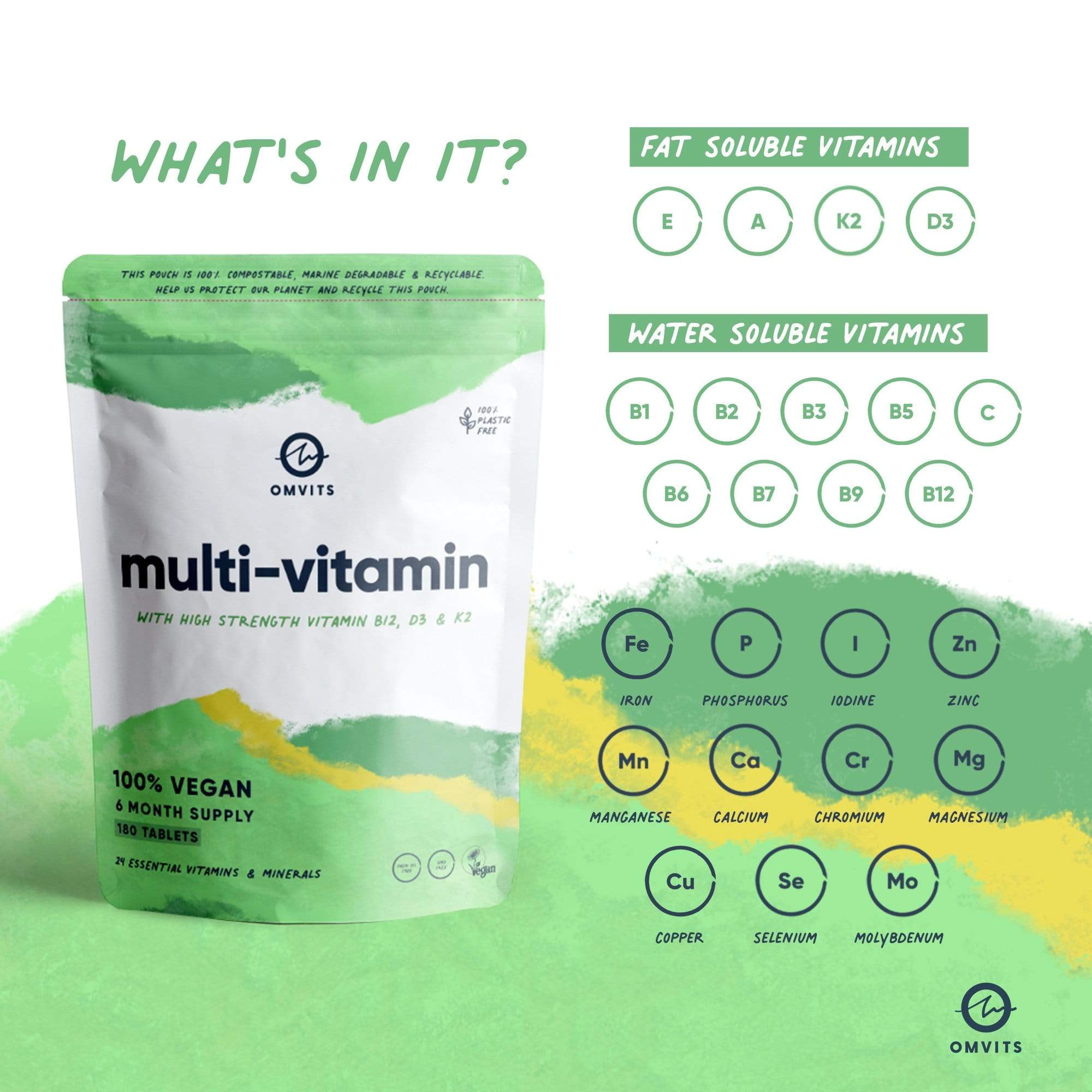 Omvits – wholesale Oral supplement/vitamin – Vegan Multivitamins & Minerals - 180 Tablets8