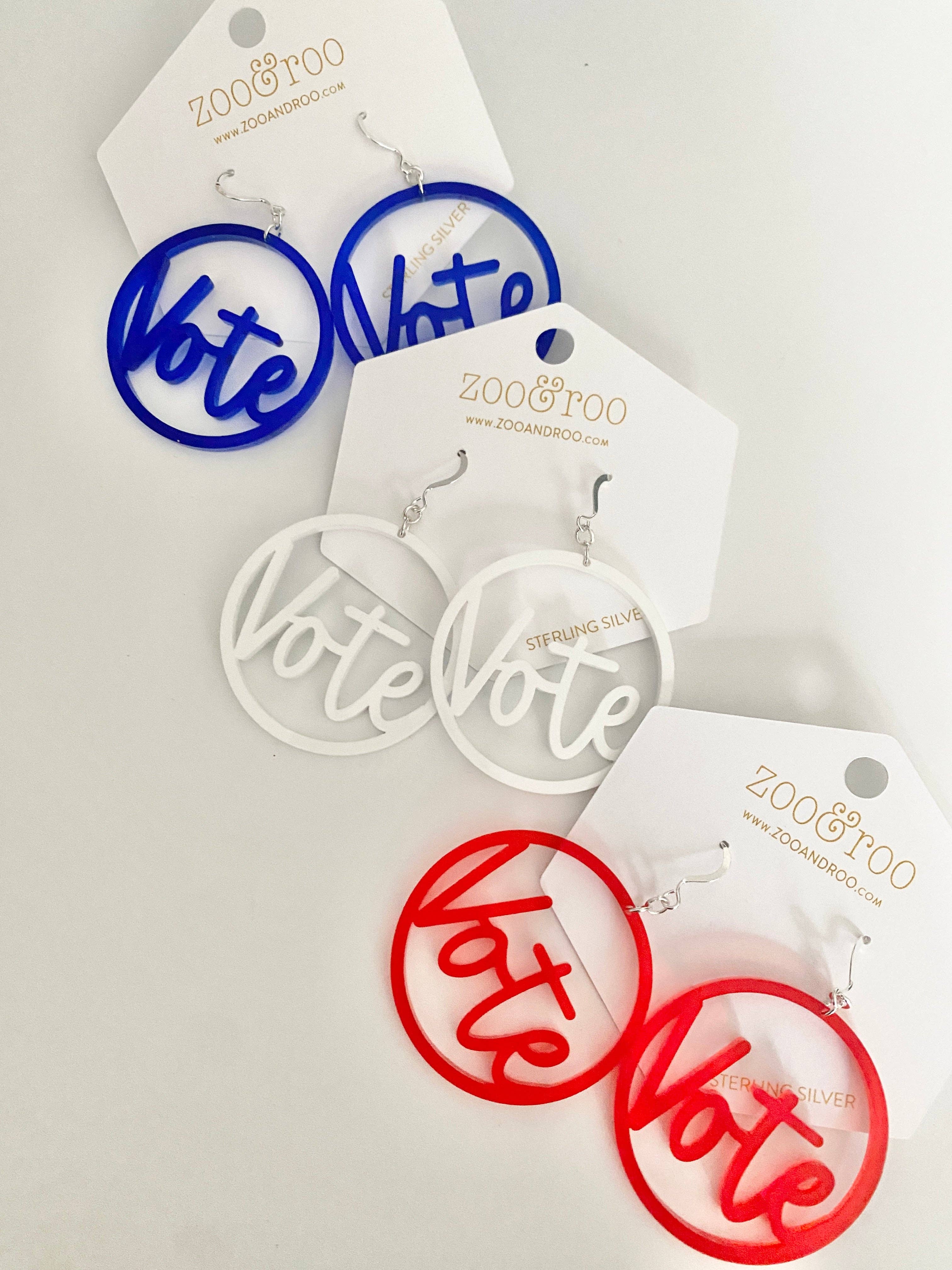 zoo&roo - Wholesale Dangle Earrings - VOTE Acrylic Earrings | Handmade Patriotic Jewelry8